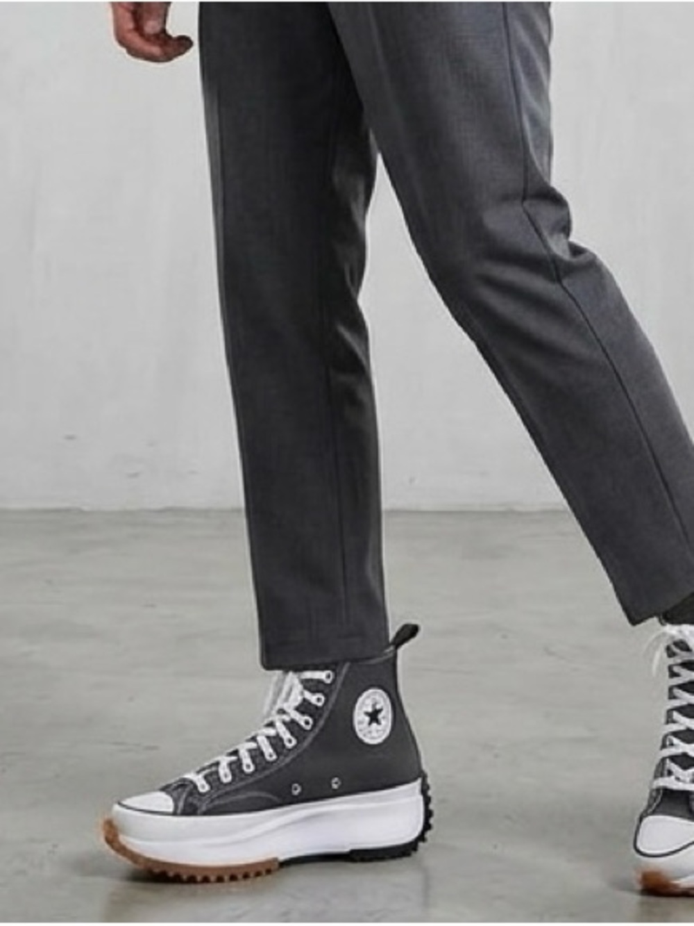 Converse High-Top Platform Sneaker in Iron Grey and White